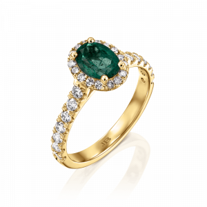Gemstone Jewelry: Oval Emerald & Diamonds Diana Ring RI2710.0.19.08