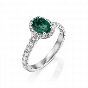טבעות משובצות אבני חן: טבעת דיאנה אובל אמרלד יהלומים RI2710.1.19.08