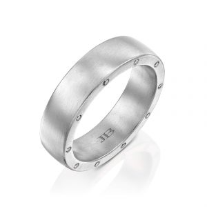 טבעות נישואין: טבעת פלטינה פרופיל יהלומים RI31546