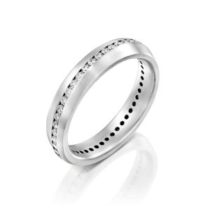 Outlet Rings: טבעת פלטינה שורת יהלומים RI33791