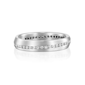 טבעות נישואין: טבעת פלטינה שורת יהלומים RI33791