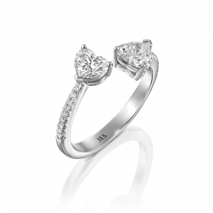 טבעות לאישה: טבעת יהלומים לב אל לב RI3540.1.17.01