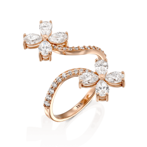 טבעות זהב: טבעת פרחי יהלומים RI3650.5.19.01