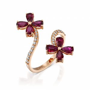 Gemstone Rings: Ruby Flower Ring RI3650.5.20.07