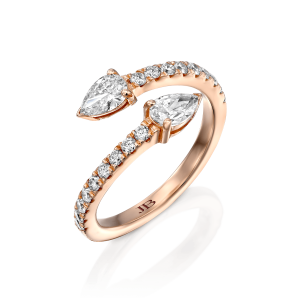 Women's Rings: 2 Pear Shape Diamonds Ring RI3702.5.15.01
