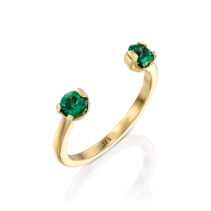 Gemstone Rings: 2 Emerald Open Ring RI3720.0.09.27