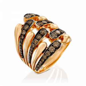 Sale Jewelry: טבעת סברה 6 שורות יהלומים חומים RI5320.5.16.04
