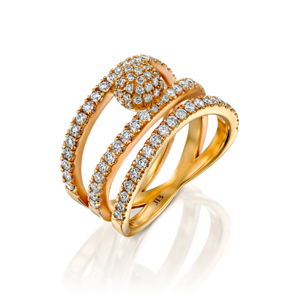 טבעת 3 שורות יהלומים