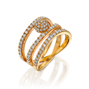 טבעת 3 שורות יהלומים
