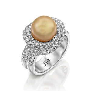 Outlet Rings: טבעת פנינת זהב יהלומים RI5902.1.18.01