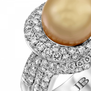 טבעות פנינים: טבעת פנינת זהב יהלומים RI5902.1.18.01