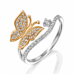 Outlet Rings: Flying Butterfly Diamond Ring RI6009.6.08.01