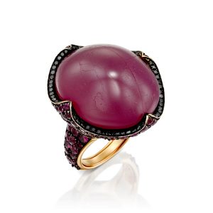 Women's Gold Jewelry: Cabochon Ruby Ring RI6010.5.45.20