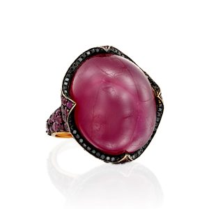 Women's Diamond Jewelry: Cabochon Ruby Ring RI6010.5.45.20