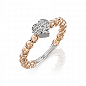 Sale Jewelry: טבעת כדורים ולב יהלמים RI6050.6.02.01