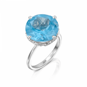תכשיטים משובצים אבני חן: טבעת קווין בלו טופז RI9200.1.40.57