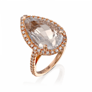Outlet Rings: Pear Morganite & Diamond Ring RI9300.5.43.13